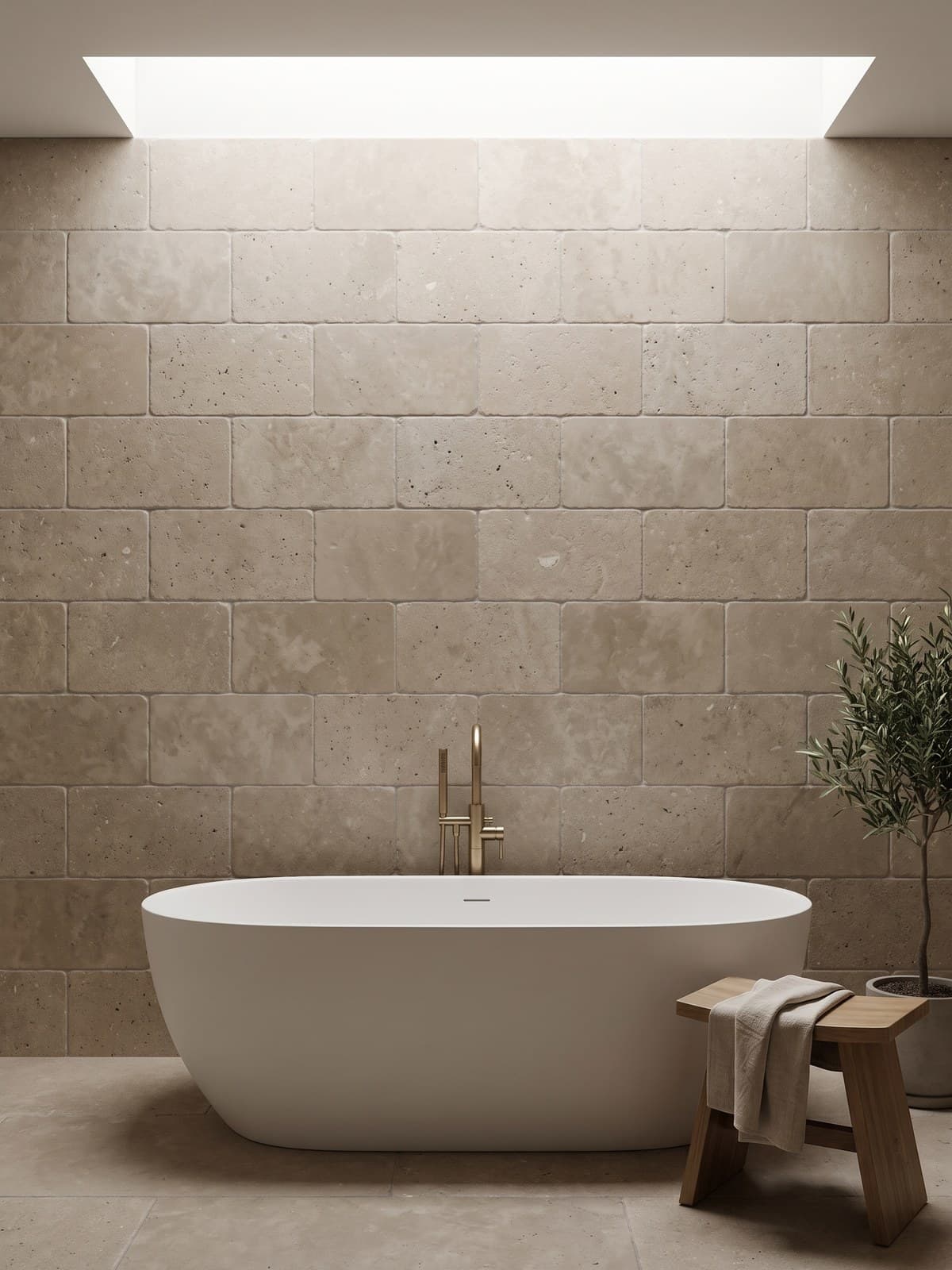 Pebble Beige Honed Aged — application 2