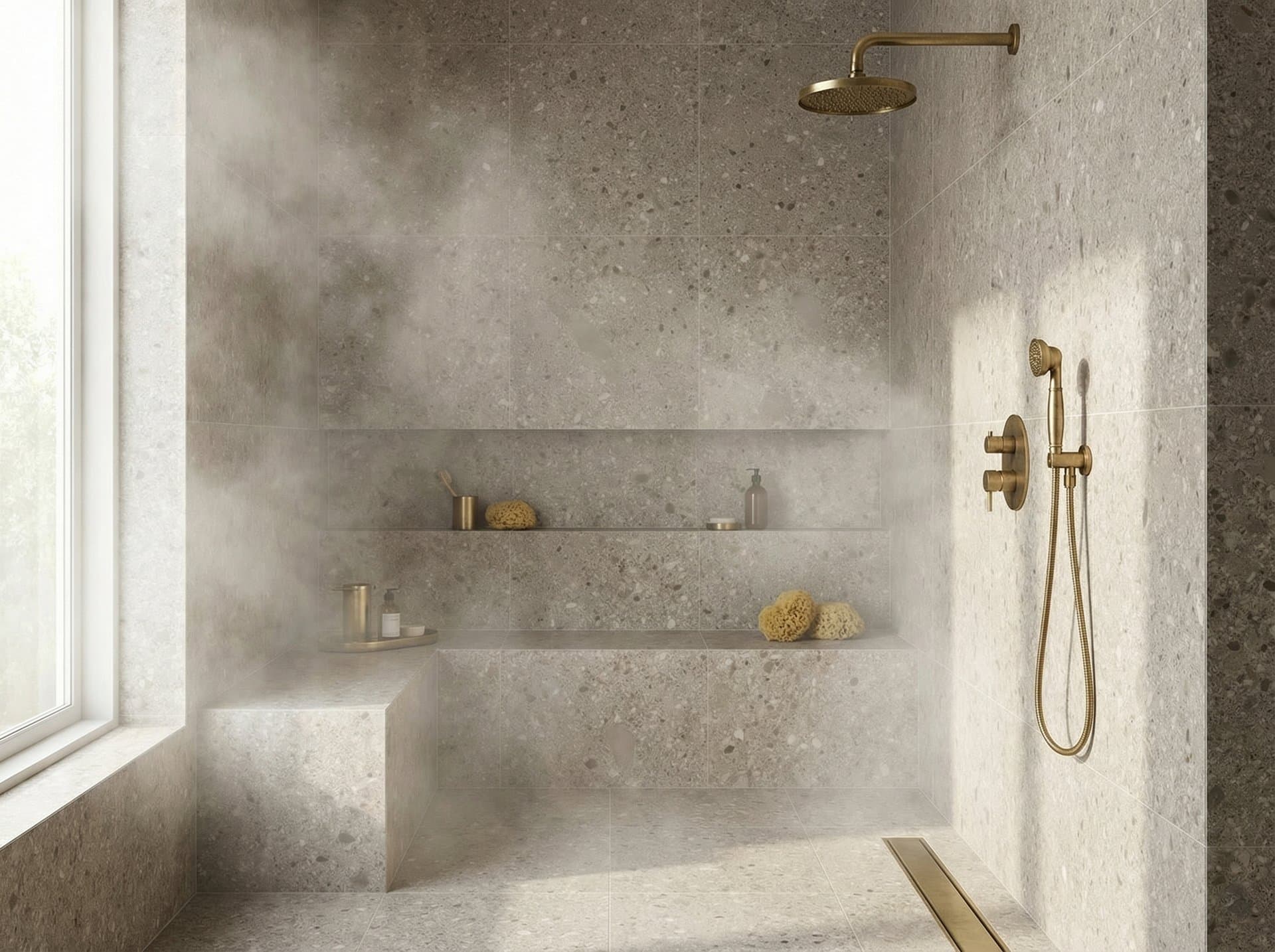 Riviera Grey Honed Aged — in context